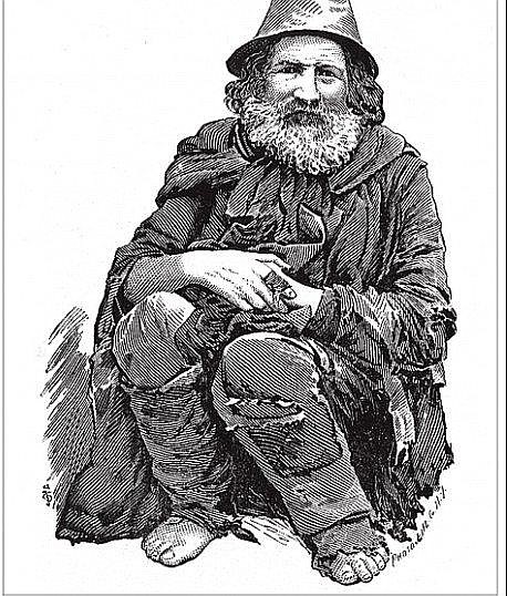 This illustration of Mason Evans is from an April 30, 1890, Chattanooga Times article, "Wild Man Captured!"