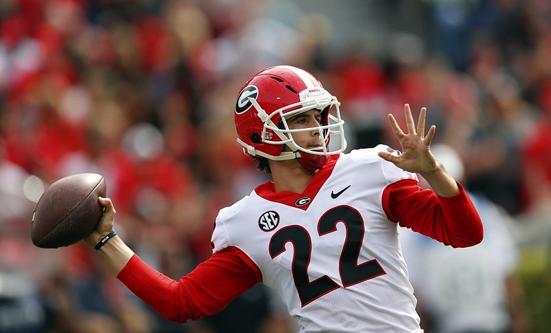 Georgia quarterback Stetson Bennett IV was a walk-on player this time last year but left Athens after the G-Day spring game and played last season at Jones County Community College in Mississippi. He has returned to the Bulldogs and is now on scholarship.