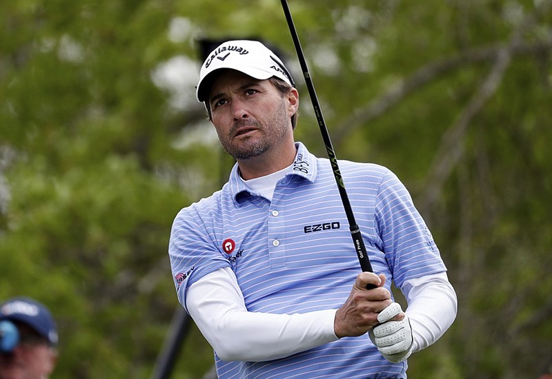 Kevin Kisner watches his drive on the sixth hole at Austin Country Club during the Dell Technologies Match Play final against Matt Kuchar on Sunday in Texas.