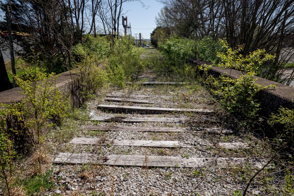 An old railway that will connect the Wheeland Foundry Trailhead of the Tennessee Riverwalk to Alton Park is seen on Wednesday, March 27, 2019, in Chattanooga, Tenn. Officials are looking at ways to expand the riverwalk onto the North Shore, into St. Elmo and onto Lookout Mountain.