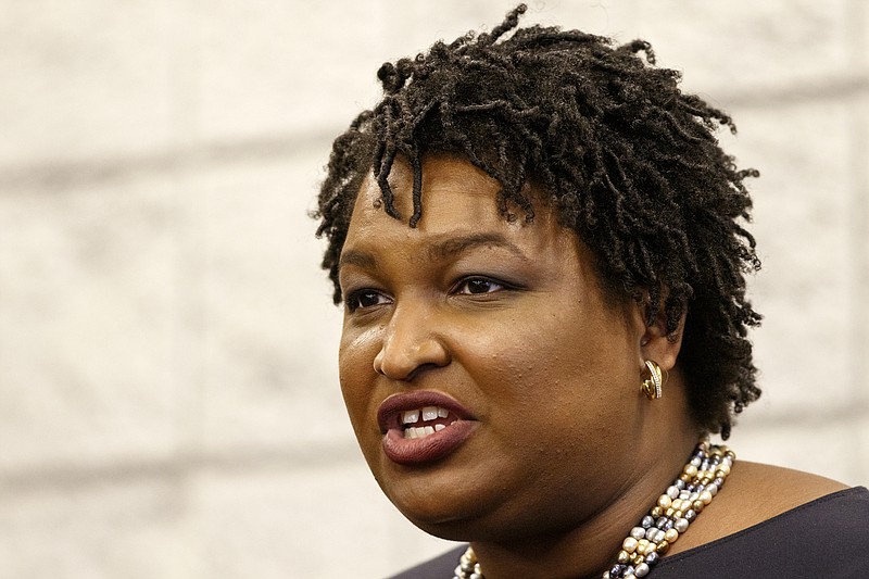 Former Democratic gubernatorial candidate Stacey Abrams speaks during a stop on her "Thank You Tour" at the Dalton Convention Center on Sunday, March 31, 2019 in Dalton, Ga.