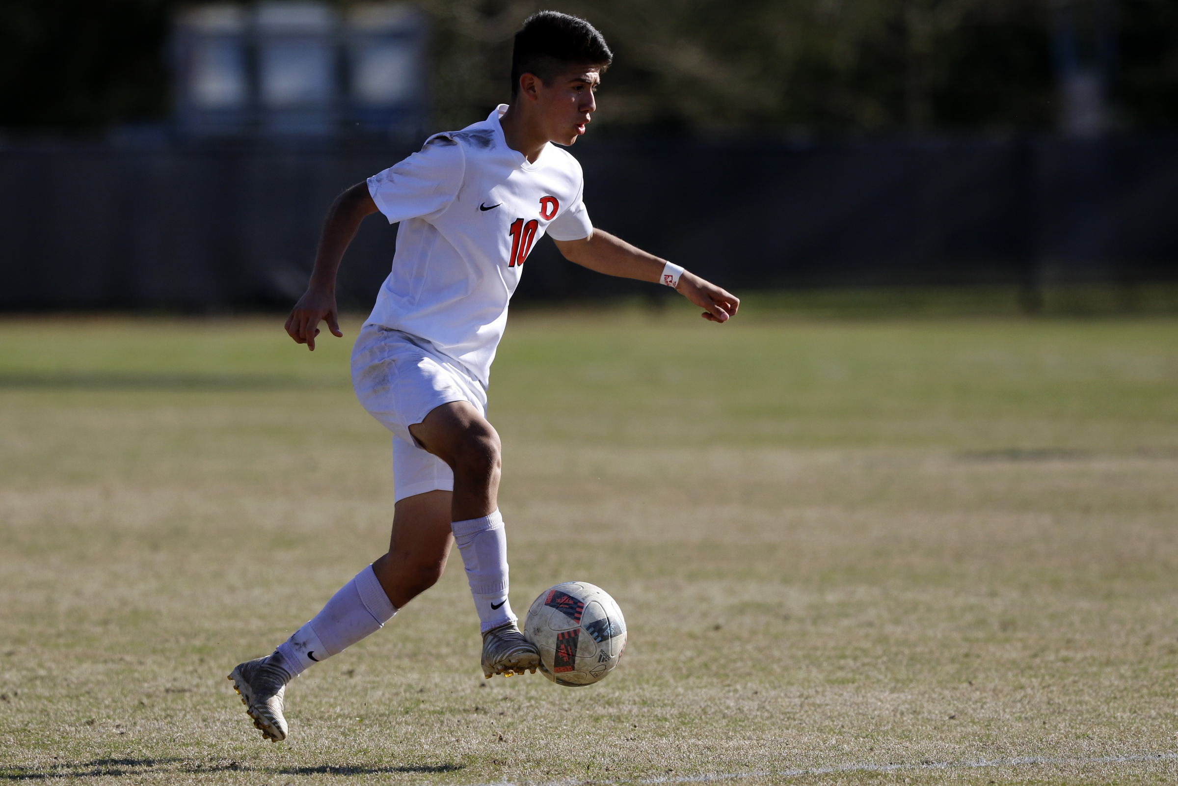 Dalton's Manny Prieto (10) plays the ball against Baylor at Baylor School on Tuesday, April 2, 2019 in Chattanooga, Tenn.