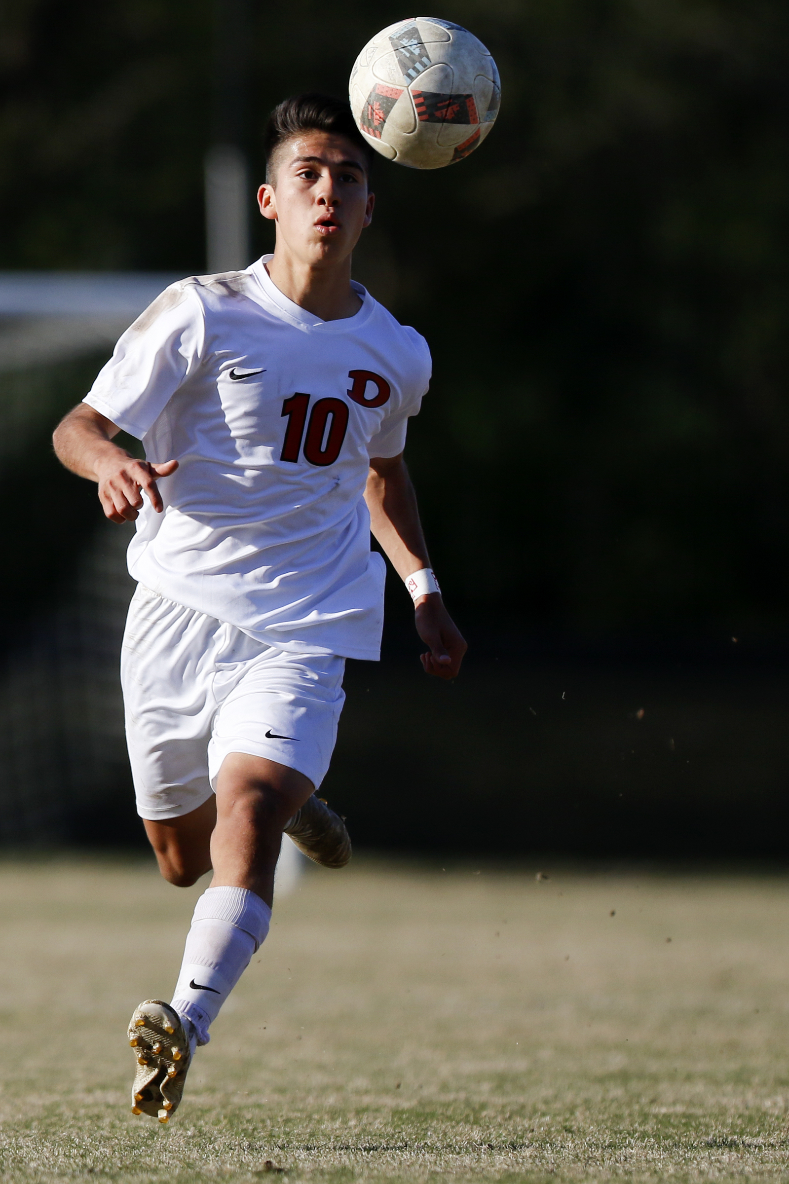 Dalton's Manny Prieto (10) eyes the ball against Baylor at Baylor School on Tuesday, April 2, 2019 in Chattanooga, Tenn.