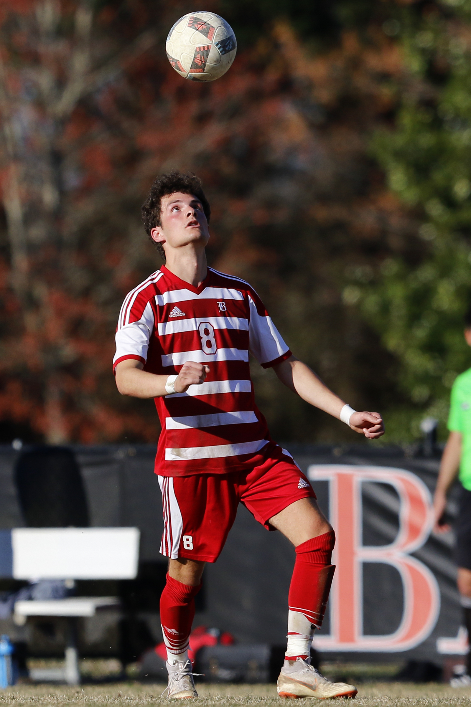 Baylor's John Musick (8) eyes the ball against Dalton at Baylor School on Tuesday, April 2, 2019 in Chattanooga, Tenn.