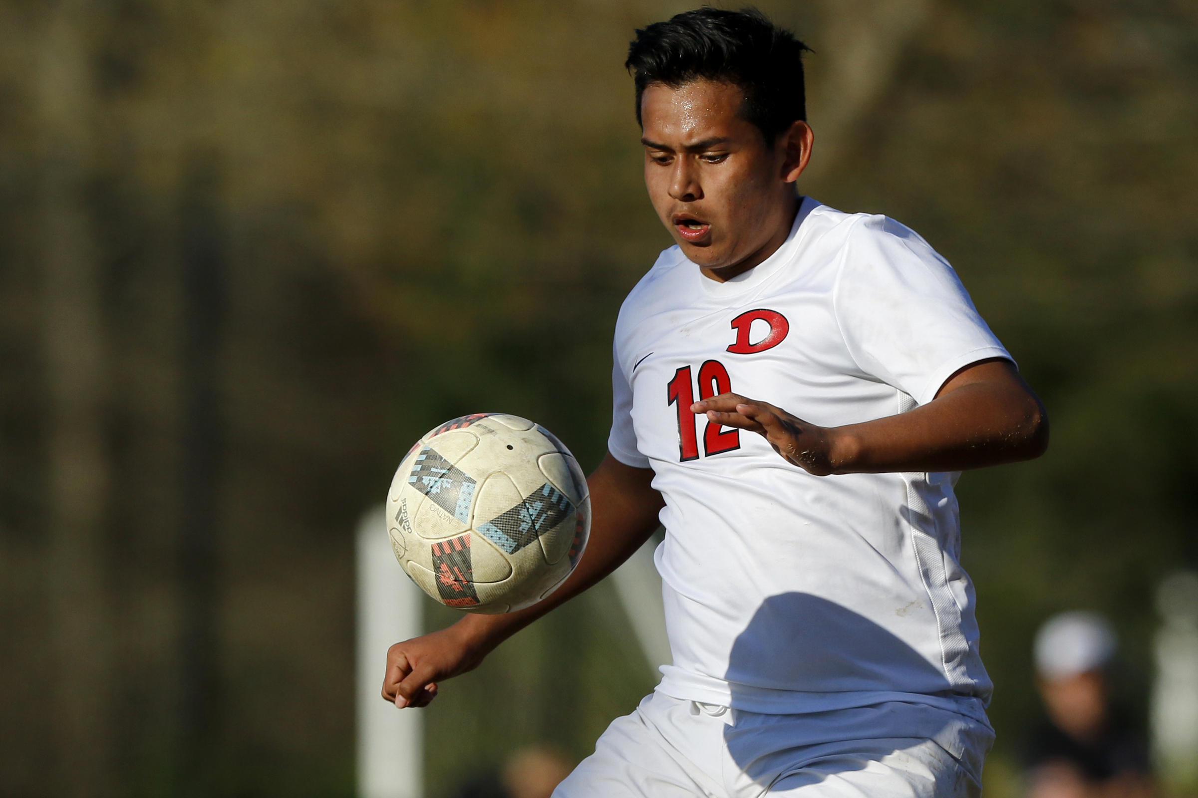 Dalton's Harrison Fraire (12) eyes the ball against Baylor at Baylor School on Tuesday, April 2, 2019 in Chattanooga, Tenn.
