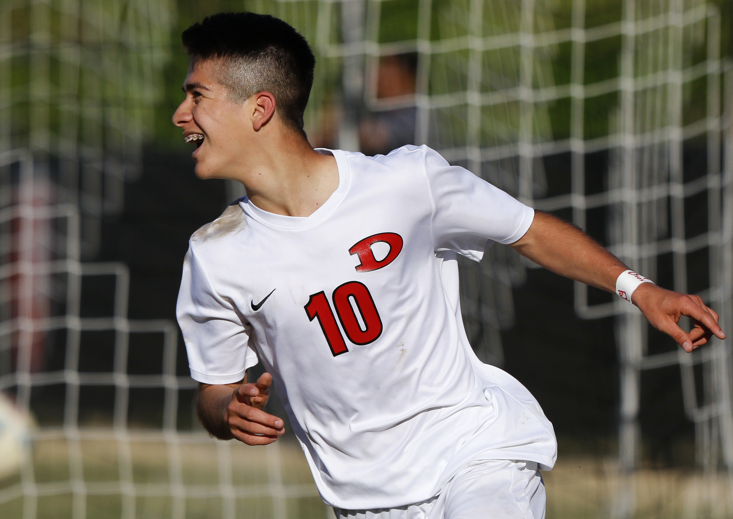 Dalton's Manny Prieto celebrates his goal against Baylor on Tuesday. He also had an assist.