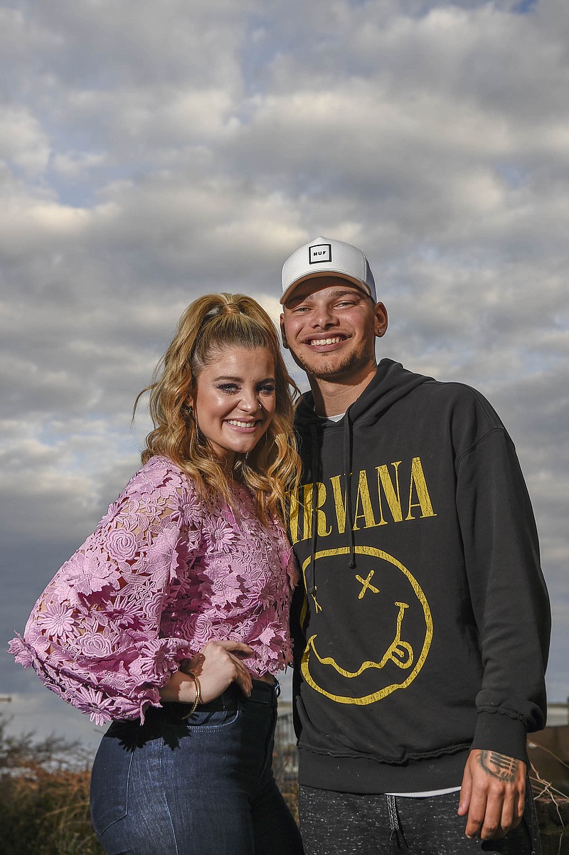 Lauren Alaina, left, and Kane Brown pose for a portrait at the BMI Headquarters in Nashville in February 2018.