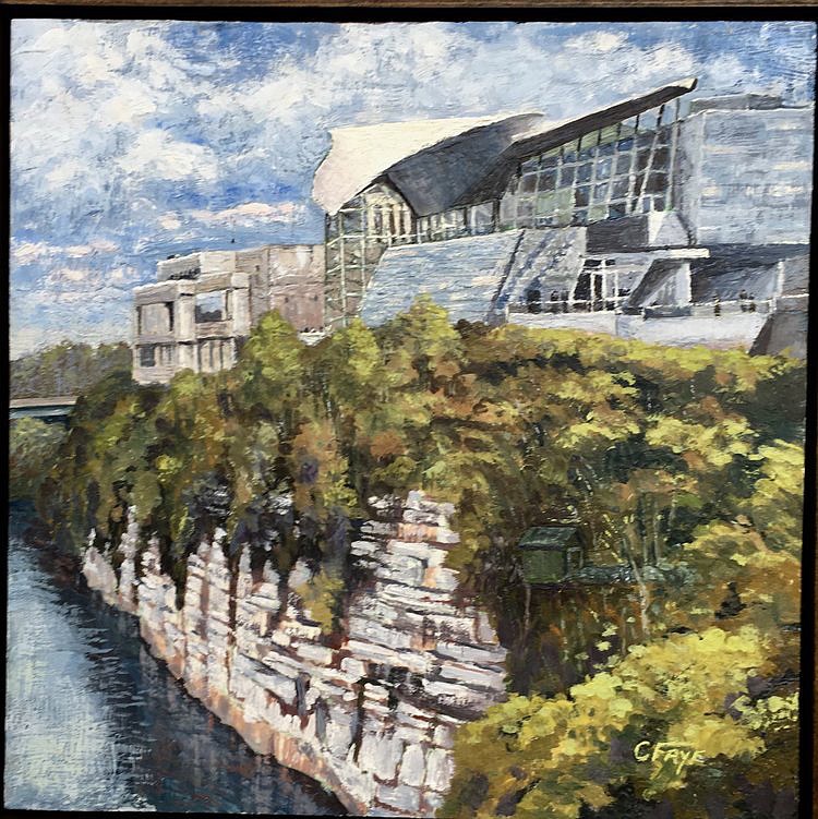 Chuck Frye's painting of Hunter Museum of American Art. / AVA contributed photos