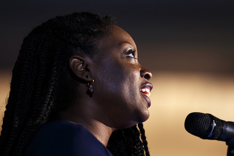 Howard School Class of 2004 graduate and current Harvard University Ph.D. candidate Daphne Penn speaks during the Public Education Foundation 30th Anniversary luncheon at the Chattanooga Convention Center on Wednesday, April 10, 2019 in Chattanooga, Tenn.