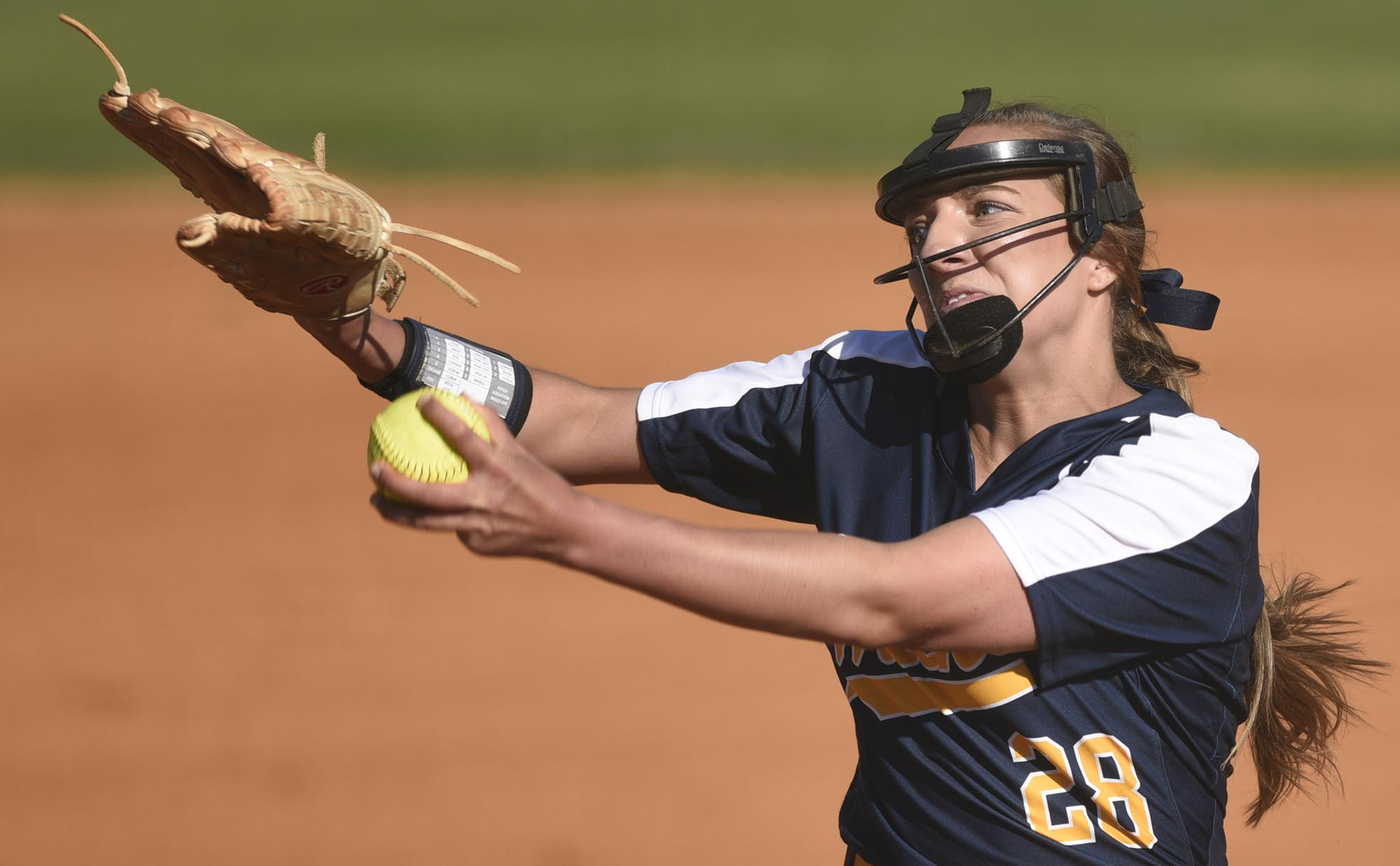 Walker Valley's Natalie Pruitt (28) winds up for the pitch. The Walker Valley Lady Mustangs visited the East Hamilton Lady Hurricanes in TSSAA softball action on April 10, 2019.