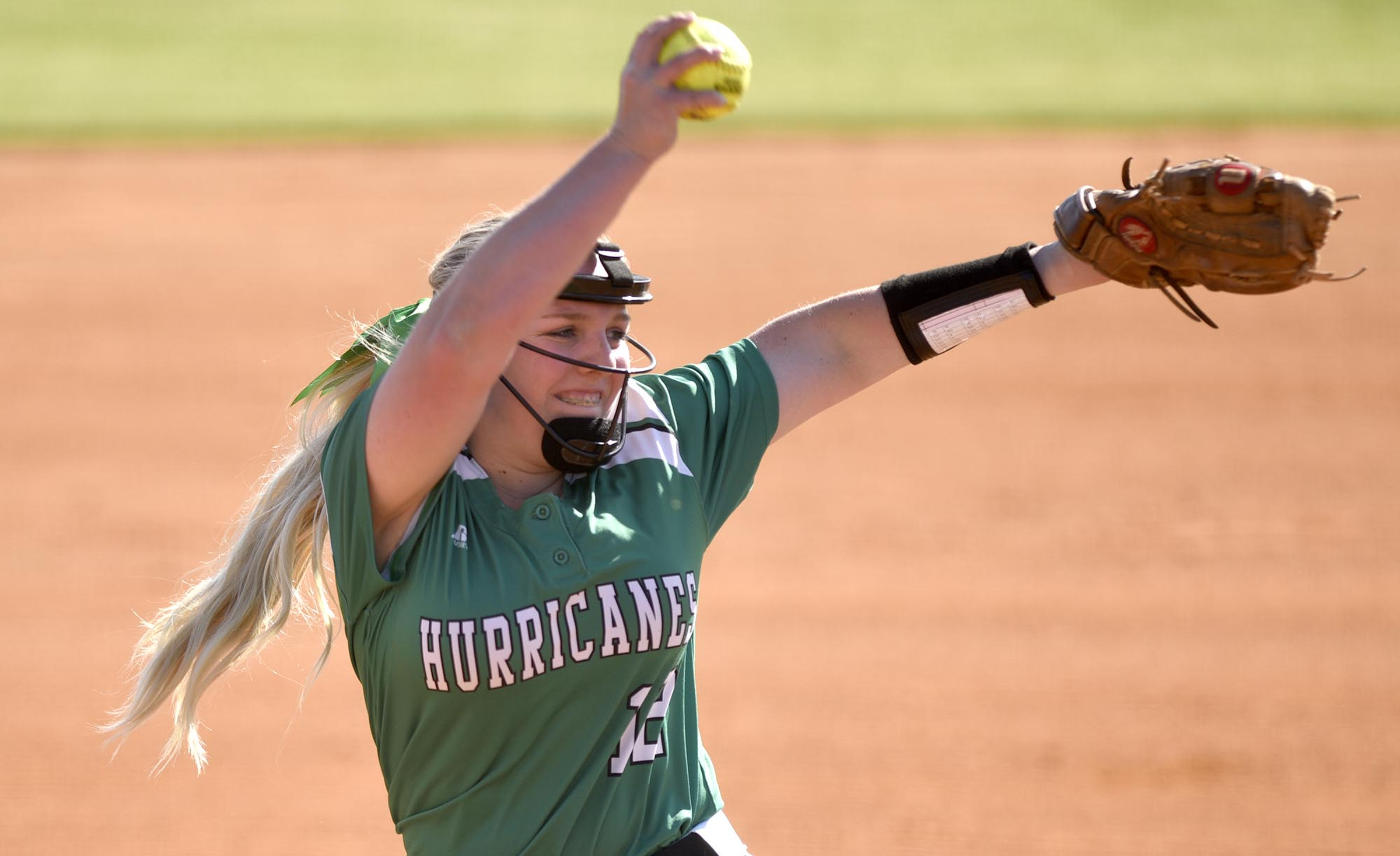 East Hamilton's Brooke McMillian (12) pitches in relief. The Walker Valley Lady Mustangs visited the East Hamilton Lady Hurricanes in TSSAA softball action on April 10, 2019.