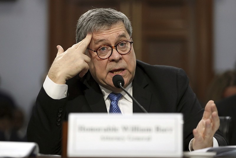In his first appearance on Capitol Hill since taking office, and amid intense speculation over his review of special counsel Robert Mueller's Russia report, Attorney General William Barr appears before a House Appropriations subcommittee, on Capitol Hill, Tuesday, April 9, 2019, in Washington. (AP Photo/Andrew Harnik)