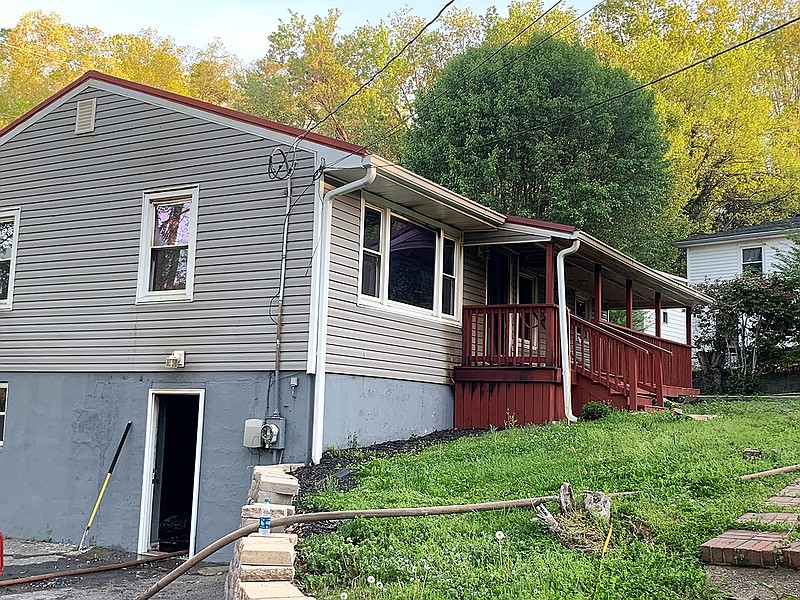 A fire damaged a house Thursday, April 11, 2019, in the 200 block of Wahella Avenue in Chattanooga. / Photo by Capt. Chuck Hartung/Chattanooga Fire Department