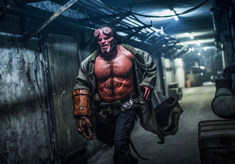 This image released by Lionsgate shows David Harbour in a scene from "Hellboy." (Mark Rogers/Lionsgate via AP)
