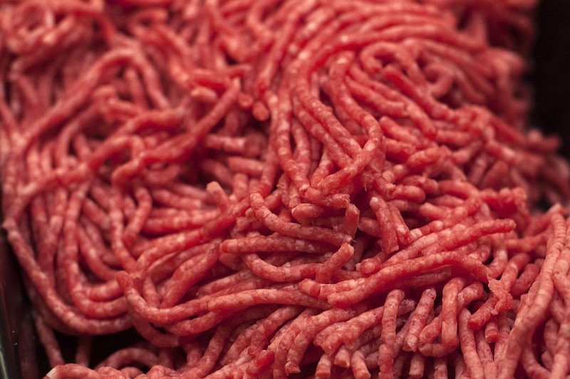 FILE - In this Saturday, April 1, 2017 file photo, ground beef is displayed for sale at a market in Washington. On Friday, April 12, 2019, the Centers for Disease Control and Prevention said ground beef is the likely source of an E. coli outbreak that has sickened more than 100 people in six states. (AP Photo/J. Scott Applewhite)

