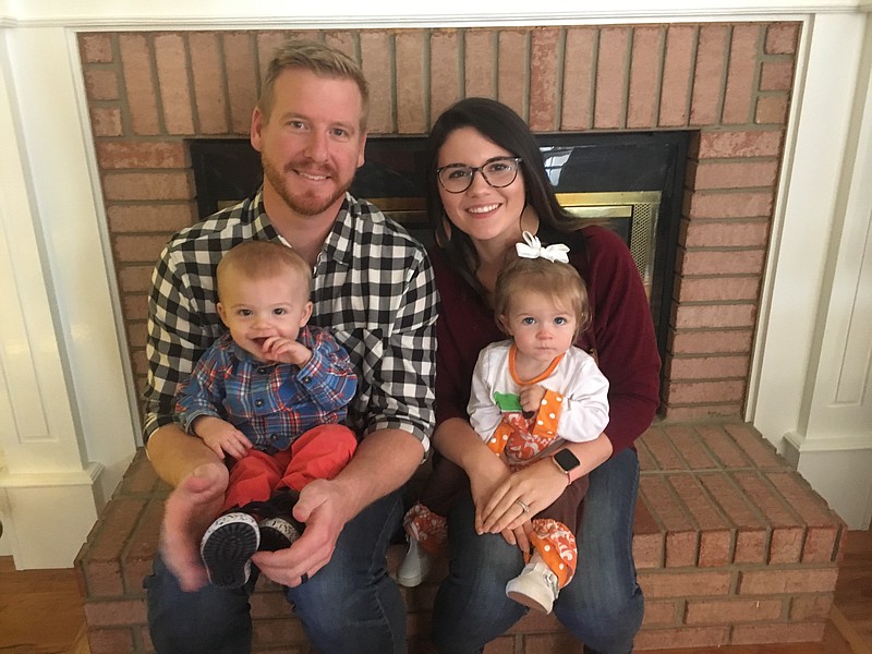 Charlie and Brittany Dolan with their children, Charles, left, and Eleanor. (Photo by Charlie's sister, Rebecca Harris)