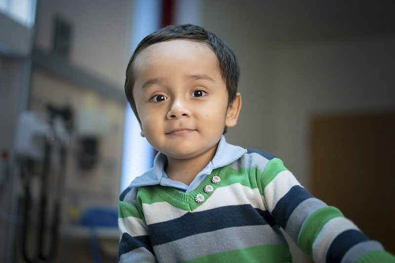 This April 2019 photo provided by the St. Jude Children's Research Hospital shows 2-year old Gael Jesus Pino Alva at the hospital in Memphis. Gael was one of eight babies with "bubble boy disease" who have had it corrected by gene therapy that ironically was made from one of the immune system's worst enemies _ HIV, the virus that causes AIDS. (Peter Barta/St. Jude Children's Research Hospital via AP)

