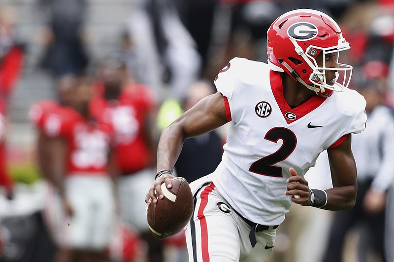Georgia reserve quarterback D'Wan Mathis was 15-of-28 passing for 113 yards with an interception during Saturday's G-Day spring game in Athens, Ga.