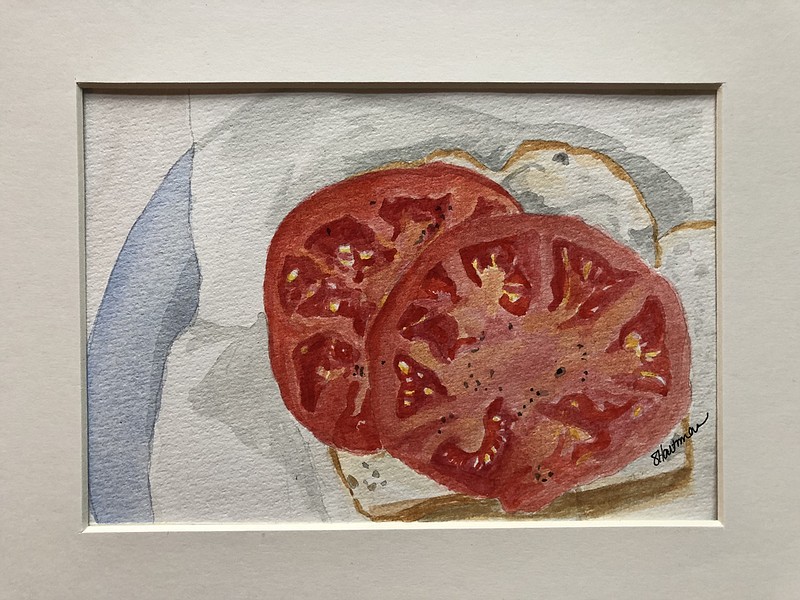 Artist Summer Hartman will exhibit a watercolor of tomatoes organizers say is "so vivid it will make visitors' mouths water." The piece will be among works exhibited at the annual Sequatchie County Friends of the Library Art Show, featuring 49 local and regional artists.