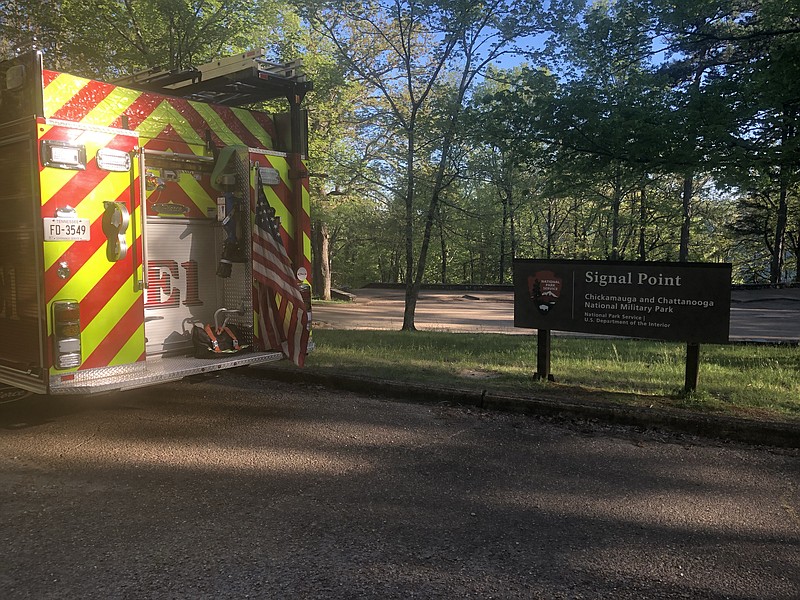 Hamilton County and Signal Mountain fire and rescue personnel responded to Signal Point Easter evening to rescue a girl who had fallen and hit her head. The rescue took about an hour and a half.