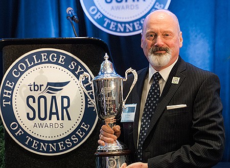 Cleveland State Community College President Bill Seymour with the College of the Year College Cup award received at the College System of Tennessee's SOAR Awards last month. Photo courtesy of Cleveland State. Contributed Photo/Times Free Press