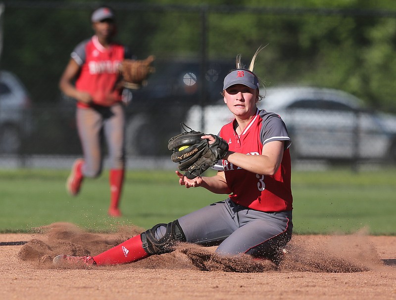 Shortstop Abby McNamara (3) is one of three Baylor seniors hoping to finish their prep softball careers with four state championships. The Lady Red Raiders are 27-2 this season and just swept their way through the Lady Trojan Invitational at Warner Park.