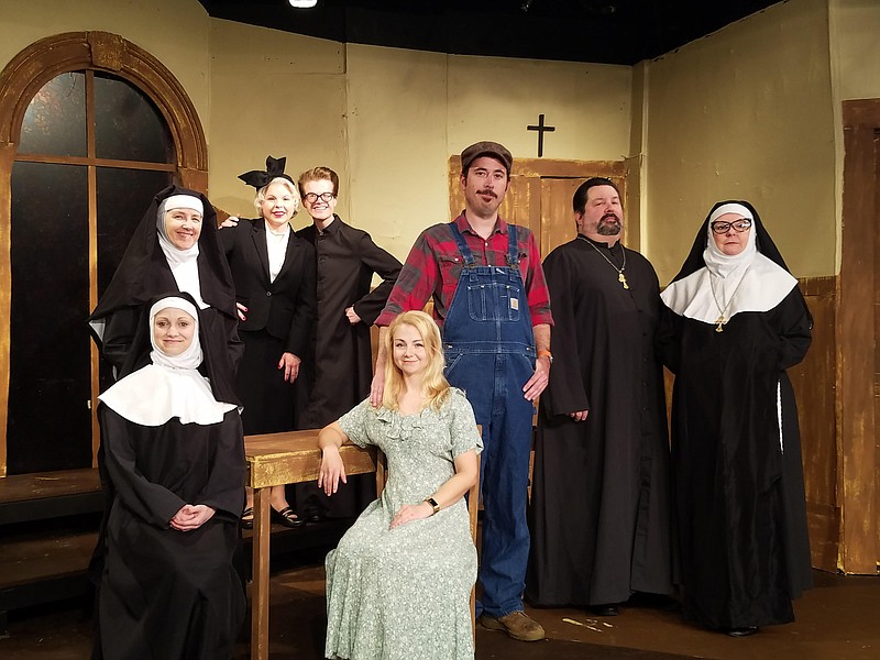 "Drinking Habits 2: Caught in the Act," which opens Friday at Oak Street Playhouse, includes actors, from left, Karley Moon, Cindy Procious, Tosha Kranz, Levi Witt, Emily Dixon, Caleb Fisher, Joel D. Scribner and Jenny Bacon. / Contributed photo by Jerry Draper