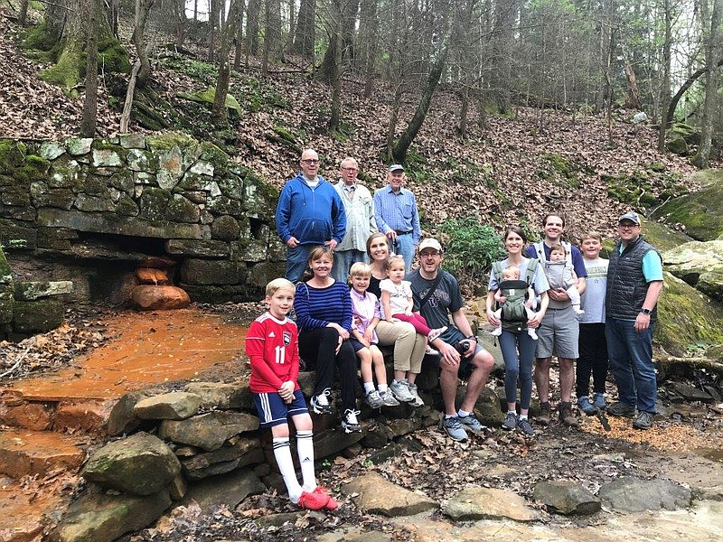 Members of the Robbins, Decosimo and Strang families gather on recent a Saturday outing at Mabbitt Springs.