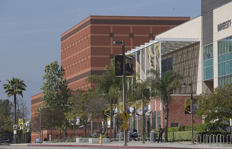 The Cal State University, Los Angeles Student Union building is seen in Los Angeles Thursday, April 25, 2019. Hundreds of students and staff at two Los Angeles universities, including Cal State University, have been placed under quarantine because they may have been exposed to measles and either have not been vaccinated or cannot verify that they are immune, officials said Thursday. (AP Photo/Damian Dovarganes)

