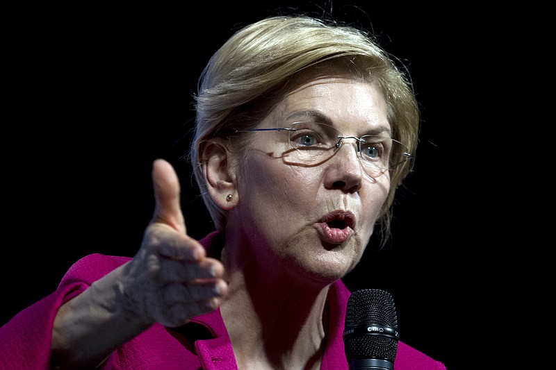 Democratic presidential candidate Sen. Elizabeth Warren, shown here speaking during the We the People Membership Summit featuring the 2020 Democratic presidential candidates, was the first candidate to call for impeaching President Donald Trump. (AP Photo/Jose Luis Magana)