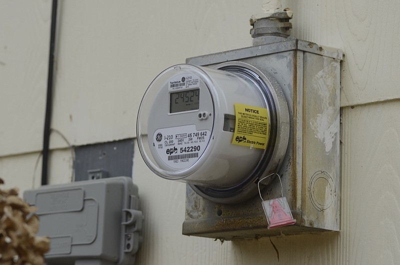 A "smart meter" at a home in Red Bank is shown in this 2014 staff file photo.