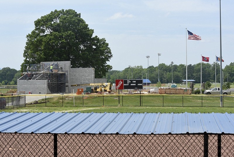  Staff photo by Tim Barber /
New construction continues at Camp Jordan where city officials have stopped play on all fields due possible dangerous conditions for play.