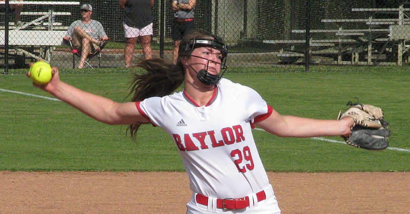 Baylor freshman pitcher Syd Berzon threw five scoreless innings while also smacking a pair of doubles to lead a 10-0 victory at home over Chattanooga Christian on Tuesday. Berzon is committed to play softball at LSU.