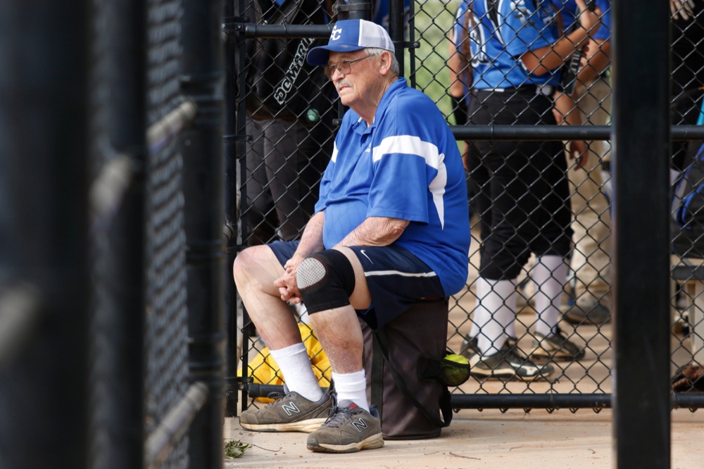 Sale Creek softball coach Clifford Kirk watches from the dugout during their prep softball game against CSAS at Warner Park on Tuesday, April 30, 2019, in Chattanooga, Tenn.