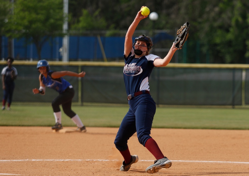 CSAS's Lexie Meyners pitches during their prep softball game against Sale Creek at Warner Park on Tuesday, April 30, 2019, in Chattanooga, Tenn.