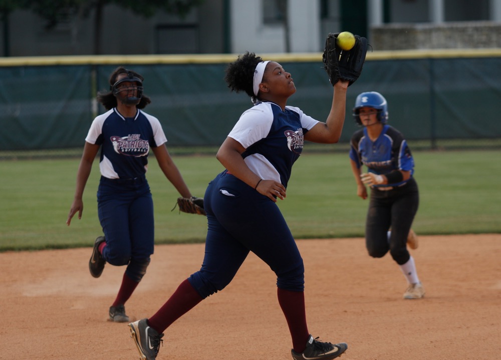 CSAS third baseman Maliyah Mayes fields a fly ball during their prep softball game against Sale Creek at Warner Park on Tuesday, April 30, 2019, in Chattanooga, Tenn.