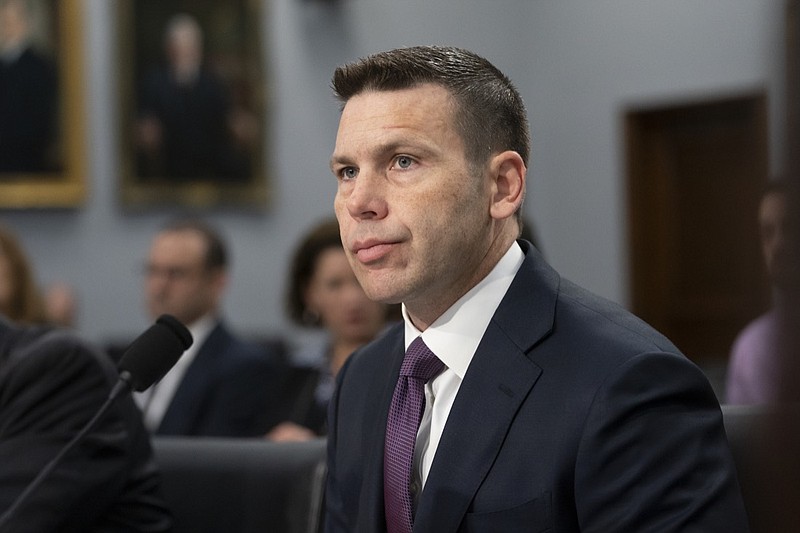 Acting-Homeland Security Secretary Kevin McAleenan prepares for a House Appropriations subcommittee hearing on his agency's future funding, on Capitol Hill in Washington, Tuesday, April 30, 2019. McAleenan, who is also the commissioner of U.S. Customs and Border Protection, was directed Monday by President Donald Trump to take additional measures to overhaul the asylum system, which he insists "is in crisis" and plagued by "rampant abuse." (AP Photo/J. Scott Applewhite)
