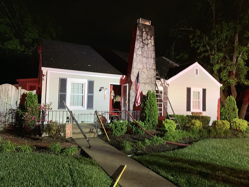 Chattanooga firefighters rescued two dogs from a Brainerd home that was apparently struck by lightning on Wednesday, May 1, 2019. / Photo by Captain Chuck Hartung Chattanooga Fire Department