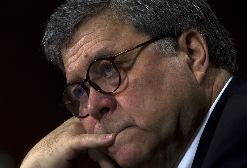 Attorney General William Barr appears Wednesday during a Senate Judiciary Committee hearing on Capitol Hill in Washington on the Mueller Report. (AP Photo/Jose Luis Magana)