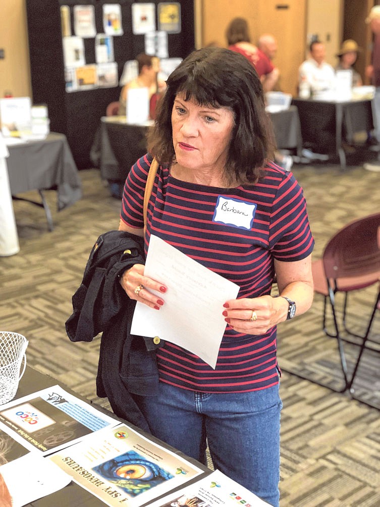 
Barbara Gibson speaks with Collegedale parks and rec representatives during a public input meeting about the city's offerings and long-range plans. / Staff photo by Davis Lundy
