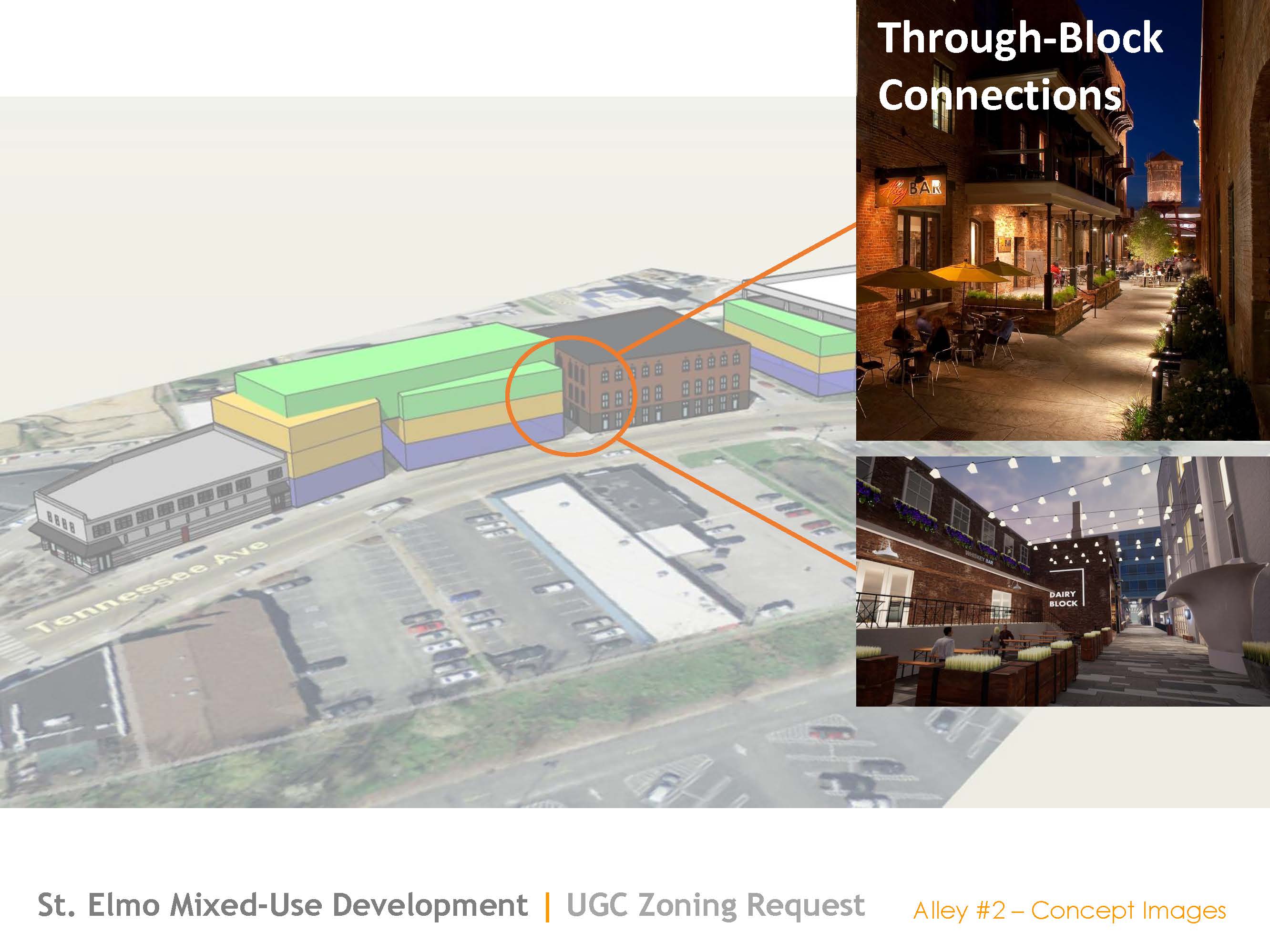 These renderings and site plans show the building phases of a proposed $21 million St. Elmo mixed-use development. / Contributed by Berry Engineers LLC