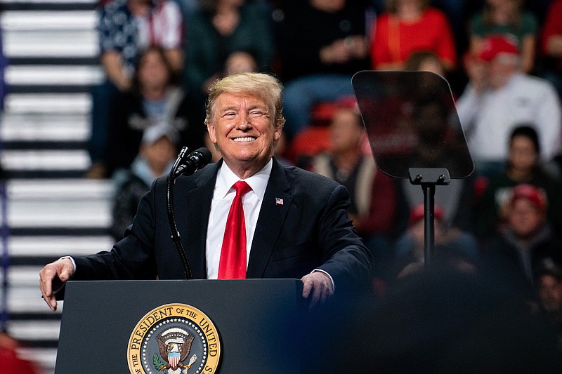 President Donald Trump speaks at a rally in Green Bay, Wisconsin on April 27, 2019. (Erin Schaff/The New York Times)