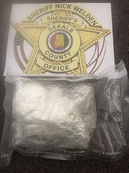 DeKalb County, Alabama, deputies seized an estimated three-quarters of a pound of cocaine during a traffic stop on Alabama Highway 40 on May 2, 2019. / Photos from the DeKalb County Sheriff's Office