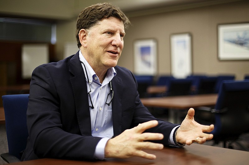 Tennessee Valley Authority President Jeffrey Lyash speaks with the Times Free Press from the TVA Chattanooga Office Complex on Tuesday, April 23, 2019 in Chattanooga, Tenn.