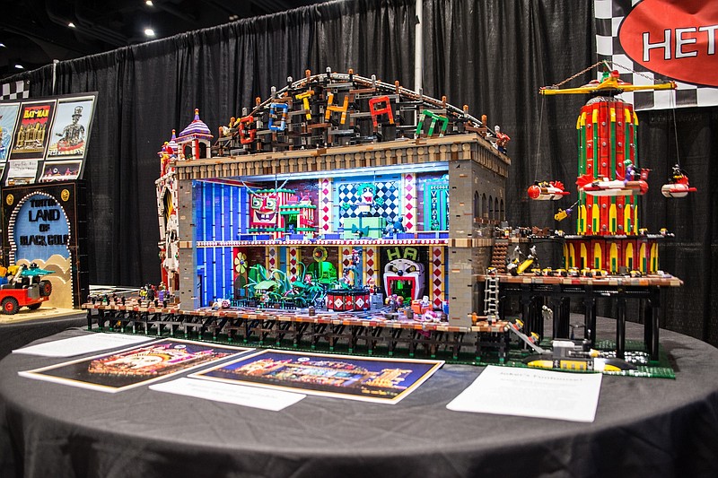 Massive Lego displays, complete with lights and moving mechanics like this "Joker's Funhouse" Gotham creation, will be part of BrickUniverse, a Lego fan convention taking place Saturday and Sunday, May 18-19, at the Chattanooga Convention Center. / Photo from BrickUniverse
