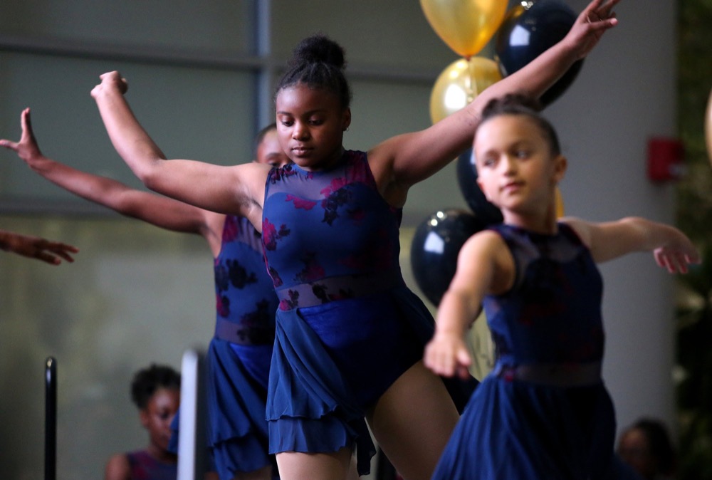 The Barger Academy Movement Makers perform during the OZcars Gala Friday, May 10, 2019 at Unum in Chattanooga, Tennessee. The event was held for the Opportunity Zone schools in Hamilton County to celebrate educators who have gone above and beyond to help students succeed.