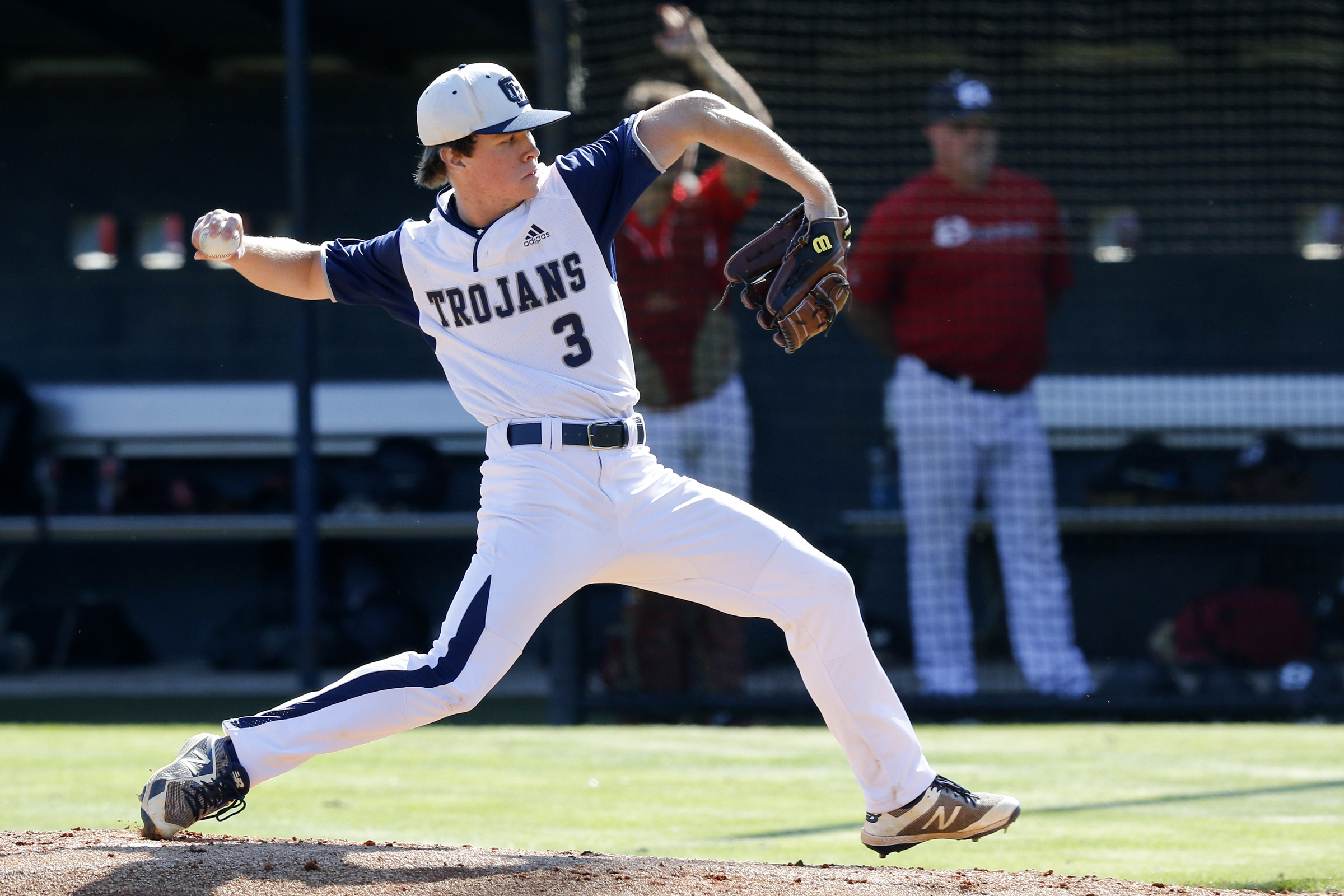 Gordon Lee's Jake Wright (3) pitches against Bowdon in the top of the second inning during the first game of a GHSA Class A Public state semifinal double header at Gordon Lee High School's Claud Hendrix Field on Tuesday, May 14, 2019 in Chickamauga, Ga.