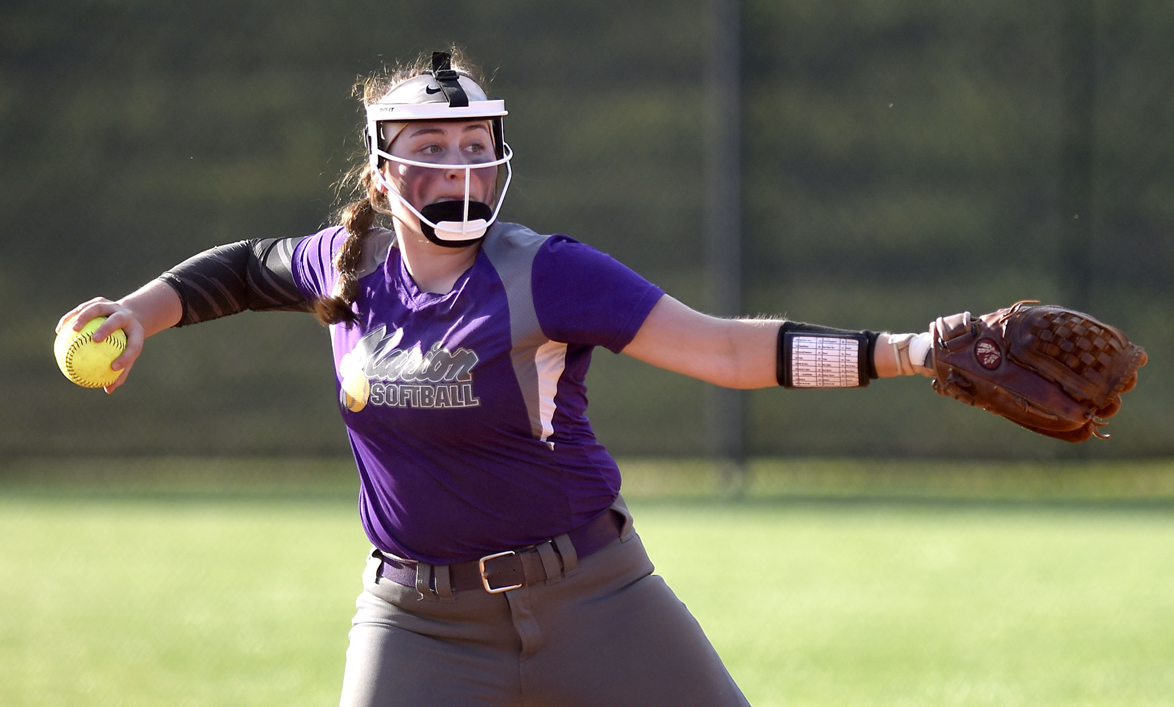 Marion County shortstop Teja Jordan (14) throws to first. The Marion County Lady Warriors defeated the Sequatchie County Lady Indians 6-5 in the Region 4-AA championship at Sequatchie County High on May 15, 2019.