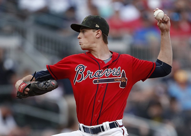 Atlanta Braves starter Max Fried pitches in the first inning of Friday night's home game against the Milwaukee Brewers.