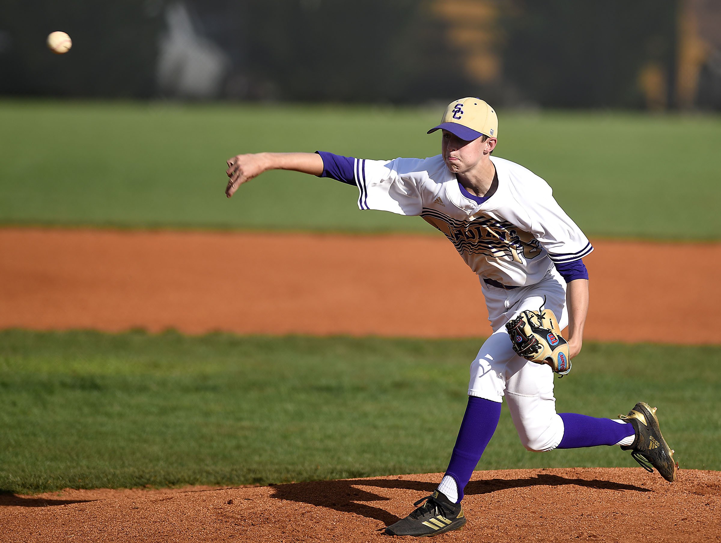 Austin Mitchell (16) pitches for the Indians. The Sequatchie County Indians hosted the Grundy County Yellow Jackets in the Region 4-AA baseball championship on May 15, 2019.